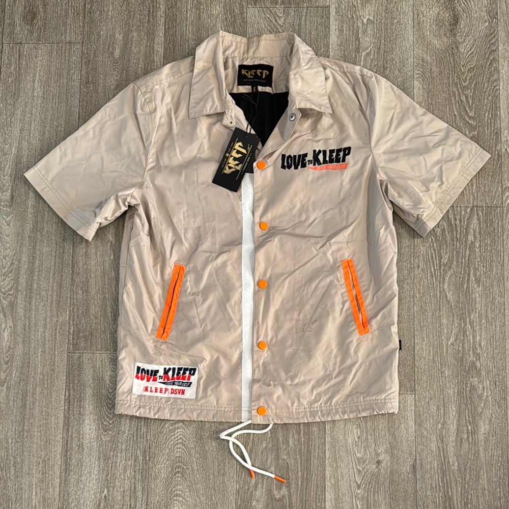 NWT Kleep short sleeve shirt jacket men’s sz S, as is